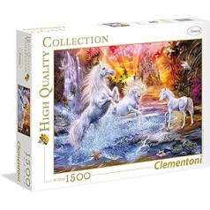 Clementoni 31805 Wilde Einhörner – Puzzle 1500 Teile, Geschicklichkeitsspiel für die ganze Familie, Erwachsenenpuzzle ab 14 Jahren