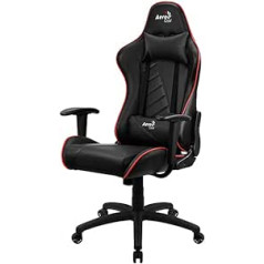 Aerocool AC110 AIR universālais spēļu krēsls, polsterēts sēdeklis, melns sarkans