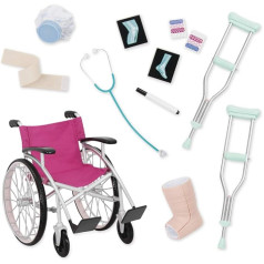 Battat BD37432Z 44981 Our Generation Medical Pflege-Set с Rollstuhl, Krücken und mehr, Bunt