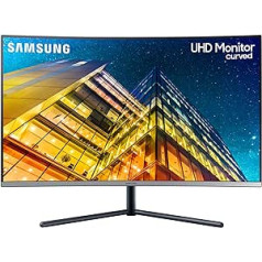 Samsung UHD izliekts monitors U32R590CWP, 32 collas, VA panelis, 4K UHD izšķirtspēja, reakcijas laiks 4 ms, atsvaidzes intensitāte 60 Hz, bez mirgošanas, acu taupīšanas režīms