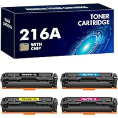 216A (ar mikroshēmu) W2410A toneris HP 216A Color Laserjet Pro MFP M183fw M182n M182nw M155a M155nw W2411A W2412A W2413A — melns, ciāndzeltens, purpursarkans iepakojums pa 4