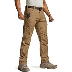 CQR Mens Ripstop Work Trousers Water Resistant Tactical Straight Leg Trousers Outdoor Worker Cargo Pants