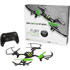 Giochi Preziosi Sky Viper triku drons bērniem vecumā no 12 gadiem, triku funkcija triku veikšanai un virsmas skenēšana augstuma noturēšanai, USB uzlāde, ideāli piemērots iesācējiem un profesionāļiem