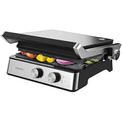 Cecotec Electric Grill Rock'nGrill Blaze. 2400 W, RockStone Coating, Easy Cleaning, 180º Opening, BPA-Free, Grill Surface 29 x 23 cm, Adjustable Temperature