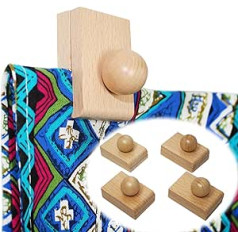 laffeya Tapestry Clips, 4 Pieces Wooden Carpet Hanging Clips, Carpet Wall Hangers for Hanging and Displaying, Wooden Ceiling Wall Clips Hangers (Book 4)
