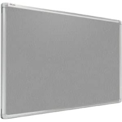 ALLboards Notice Board Felt Board 180 x 120 cm with Aluminium Frame Grey