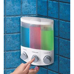 Aviva Trio Soap - Shampoo - Gel Dispenser - White