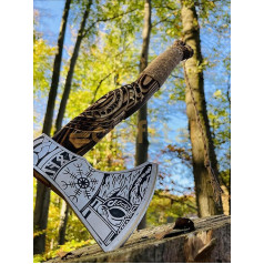 Handmade Viking Axe Blade Made of Carbon Steel with Ash Wood Handle Hunting Camping Axe Hatchet Norse Axe Birthday Anniversary Christmas Gift Item