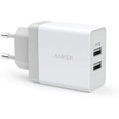 Anker 24 W 2 portu USB lādētājs ar PowerIQ™ tehnoloģiju 24 w