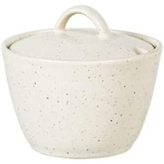 broste Copenhagen Nordic Vanilla 14533445 Stoneware Sugar Bowl, Unique, Dishwasher Safe, Microwave Safe, Dimensions: 10.5 x 7 cm, Cream