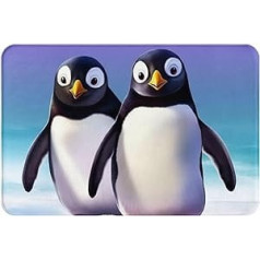 Cute Penguin Print vannas paklājiņš, absorbējošs mikrošķiedras flaneļa paklājs ar gumijas pamatni, neslīdošs durvju paklājiņš iekštelpām ārā 24x16 collas