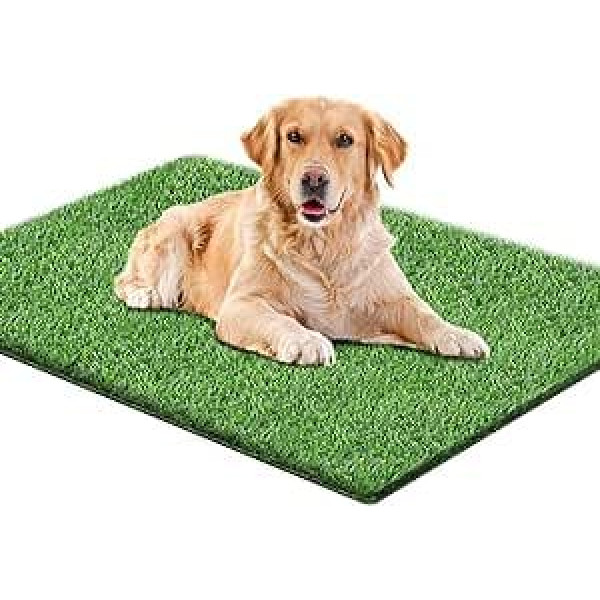 SSRIVER 80 x 100 cm Artificial Grass Rug, Dog Lawn Rug for Pets, Reusable Dog Toilet Made of Artificial Grass for Training Your Puppy, Suitable for Indoor and Outdoor Use