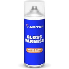 7 Artists Acrylic Clear Lakas Spray | Caurspīdīga laka uz ūdens bāzes | Paint Spray Can 400 ml - Akrila krāsa Caurspīdīga | Spray Paint Clear Laka akrila krāsām | Izsmidzināmā krāsa caurspīdīga