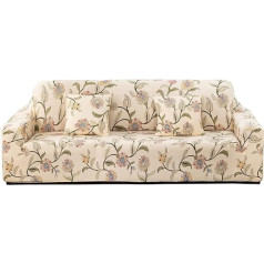 ARNTY Sofa Cover, Sofa Cover Corner Sofa, Sofa Throw for 1/2/3/4 Seater Elastic Stretch Sofa Cover Jacquard Sofa Protector (Flowers, 1 Seater Sofa Covers: 90-140 cm)