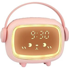 Ayybboo bērnu digitālais modinātājs meitenēm un zēniem, digitālais pulkstenis Eņģeļa modinātājs ar apgaismojumu un atlikšanas funkciju (rozā krāsā)