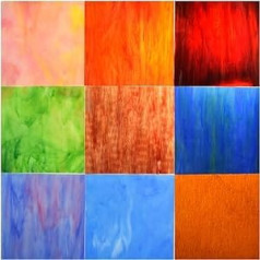 9 Sheets Mixed Textures Stained Glass Sheets Pack 6 x 6 Inch Cathedral Art Glass Supplies Mosaic Glass Tiles for Crafts and Mosaic Making, Variety of Colours Textured (Mixed-B-x)