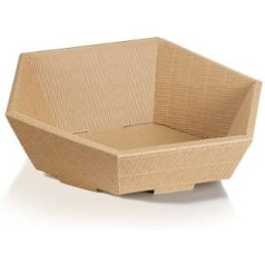 Weinkarton24. com 10x Natural Swing Gift Basket, Easter Basket, Gift Basket, Hexagonal Corrugated Cardboard Basket, Size: S