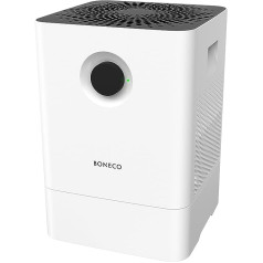 BONECO Humidifier Air Washer W200 - Highly Efficient Humidification - Cleans the Air of Larger Particles such as Pollen and House Dust, White