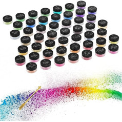 Epoxy Resin Paint Mica Powder - 50 Colours Soap Paint Set Glitter Pigments Powder - Metallic Resin Colours Shimmer Glitter Powder Colour Powder for Epoxy Resin, DIY Soaps, Slime, Painting, Cosmetics
