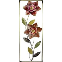 Flair Flower Metal Wall Sculpture Leaves Metal Picture Wall Picture Flower Picture 3D Sculpture Unique Patio Decoration Wall Relief Abstract Extravagant Gift Designer Wall Object Flowers, Red, Approx.