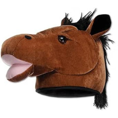 Beistle plīša auduma Derby Day zirga galvas cepures kostīmu aksesuāri — saimniecības tēmas Rietumu ballīšu piederumi