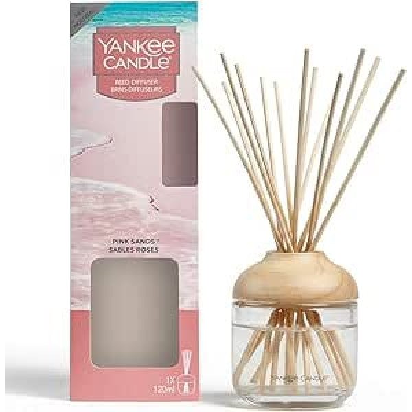 Yankee Candle Reed aromāta difuzors, rozā smiltis, 120 ml, noturīgs aromāts līdz 10 nedēļām, 9,5 collas