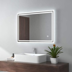 Emke LED Bathroom Mirror with Lighting, Warm White Light, Wall Mirror