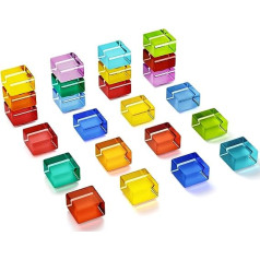 24 Pack Fridge Magnets Neodymium Magnets in 12 Colours, Whiteboard Magnets Square Magnets, Beautiful Decorative Magnets for Crafts, Photos, Postcards, DIY - 15mm x 15mm x 9mm