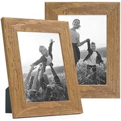 Photolini Picture frame beach house rustic solid wood with glass pane incl. Accessories / Photo Frame.