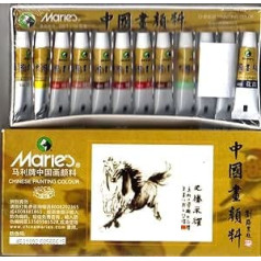 Maries Chinesische Malfarben, kleines Set (5 ml-Tuben), 12 Farben