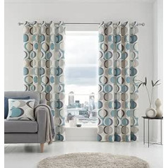 Fusion Sander Duck Egg Blue 90 x 90 Eyelet Curtains