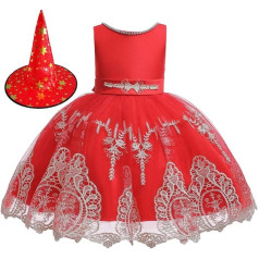 COMIOR Helovīna kleitas kleitas + cepure Raganas cepure Bērnu meiteņu kostīmu kokteiļkleita Vintage vakarkleita Retro izšūta princeses kleita Rockabilly Cosplay ballīšu kleita