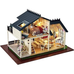 Toyvian DIY miniatūra leļļu namiņa miniatūra rokdarbu māja Rotaļlieta DIY māja miniatūra modeļa modelis rokas celtniecības komplekts