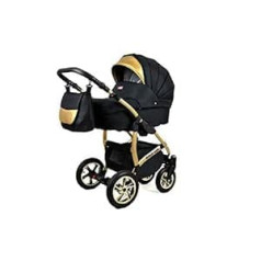 SaintBaby Onyx 3-in-1 ratiņu komplekts Isofix Buggy Carrycot autokrēsliņš Gold Deluxe 2-in-1 bez bērnu sēdeklīša