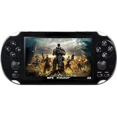 CZT Video Game Console 4.3 Inch 8GB Built-in 2100 Free Games for Multiple Simulators Handheld Game Console Video/Music TV Output Game Can Be Archived (Black)