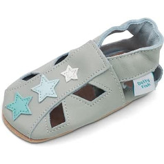 Dotty Fish Soft Baby and Toddler Leather Shoes Sandals Boys and girls Leather Sandals Non-slip soles: (17-27 EU)