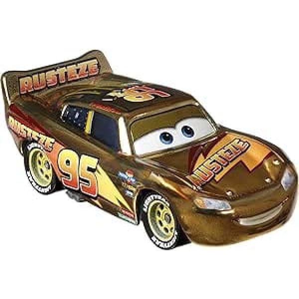 Disney Pixar Cars Lightning McQueeen zelta rotaļu auto varonis, dāvana bērniem no 3 gadu vecuma (Mattel GYG27), krāsains