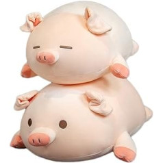 Kekeso Pig Plush Toy, Hug Cushion, Cuddly Toy, Plush Cushion, Cute (60 cm/23.62 inches, Small Eyes)