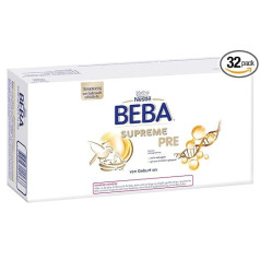 BEBA SUPREME PRE Anfangsmilch: Trinkfertige Portionsflaschen, ar Omega 3, 6er Pack (32 x 70 ml)