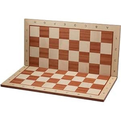 Folding Chessboard Large Master of Chess Inarsia Chessboard High-Quality 48 cm Professional Tournament Chess Board No. 5 with Light Brown Border for Children and Adults