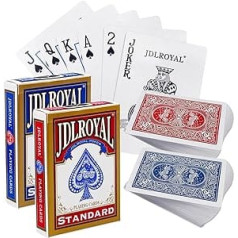 Fousenuk 2 x 56 kārtis Spēļu kārtis, Pokera kārtis Spēļu kārtis Pokera kārtis, Kāršu kārtis, Kāršu spēle ar divām stūra zīmēm, dāvanu ballīšu spēlei, Texas Holdem pokers, blekdžeks (sarkans un zils)