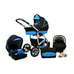 Lux4Kids 3 in 1 Combo pilns komplekts ar automašīnas sēdeklīti Isofix 2 in 1 Baby Carrycot Buggy Ram Baby Larmax