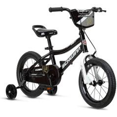 Schwinn Koen zēnu velosipēds ar SmartStart rāmi, kas atbilst jūsu bērna proporcijām, dažos izmēros ir iekļauti treniņu riteņi un seglu rokturis, 12-14-16-18-20 collu riteņu izmēri, melns, zils un sarkans