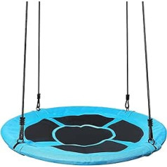 Yorbay Children's Round Outdoor Nest Swing, Diameter 100 cm, Non-Fading, Holds 300 kg, Reusable, Blue