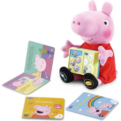 VTech Peppa lasa uz priekšu — interaktīvas plīša cūkas Peppas lasīšanas grāmatas — iekļautas 3 minigrāmatas — ar 20 melodijām un skaņas efektiem — bērniem vecumā no 2 līdz 5 gadiem