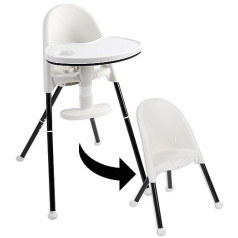 Primo Cozy Tot Deluxe Convertible Folding High Chair and Toddler Chair - Black/White, 14