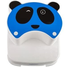 Baby Double Step Footsool — The Miring Panda — Kids Step Stool — lieliski piemērots bērnu vannas istabai vai mazuļu tualetes apmācībai zilā krāsā