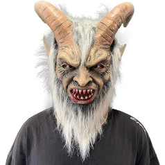 Lucifera maska ar ragiem Scary Devil Krampus Masks Halloween Cosplay kostīmu rekvizīti