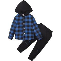 Refein Toddler Baby Boys Apģērbs Apģērbs Garām piedurknēm Hoodie Rātatas krekli ar pogām Down Jaka Top Jogger sporta bikses komplekti pavasara rudens ziemai