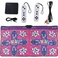 Double Dance Mat, Electric Non-Slip Music Dance Rug with 63 Games, 2 Remote Controls, AV Cable, Home Practice Pad, Wireless Dancer Step Pad for and Adults